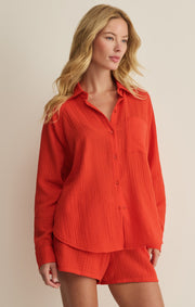 Savelo The Perfect Airy Gauze Button Up