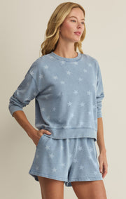 Savelo Written Stars Denim Sweatshirt