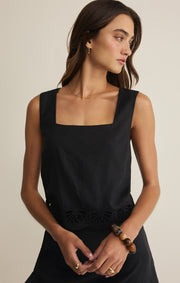 Savelo Charlene Embroidered Linen Top