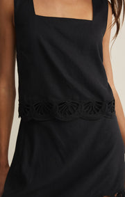 Savelo Charlene Embroidered Linen Top