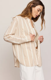 Savelo Reese Button Up Stripe Top