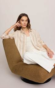 Savelo Reese Button Up Stripe Top