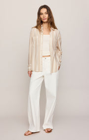 Savelo Reese Button Up Stripe Top