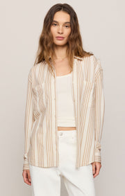 Savelo Reese Button Up Stripe Top