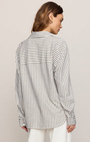 Savelo Reese Button Up Stripe Top