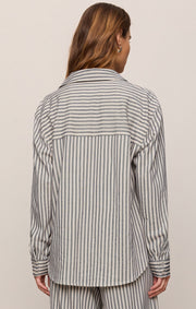 Savelo Reese Button Up Stripe Top