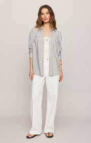 Savelo Reese Button Up Stripe Top