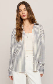 Savelo Reese Button Up Stripe Top