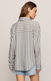 Savelo Reese Button Up Stripe Top