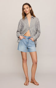 Savelo Reese Button Up Stripe Top