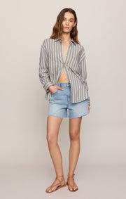 Savelo Reese Button Up Stripe Top