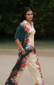 Savelo Lani Floral Button Up