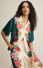 Savelo Lani Floral Button Up