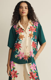 Savelo Lani Floral Button Up