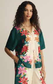 Savelo Lani Floral Button Up
