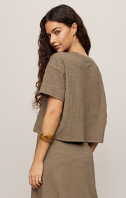 Savelo Sway Textured Cropped Tee