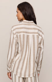 Savelo Perfect Striped Linen Button Up