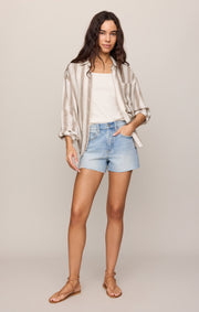 Savelo Perfect Striped Linen Button Up