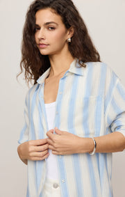 Savelo Perfect Striped Linen Button Up