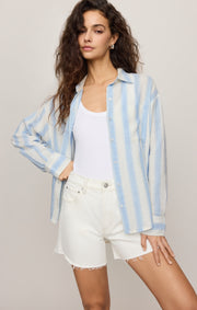 Savelo Perfect Striped Linen Button Up