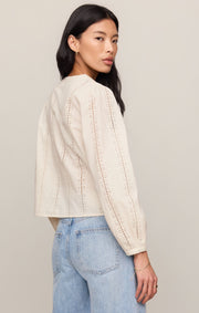 Savelo Louella Embroidered Button Up Top