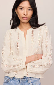 Savelo Louella Embroidered Button Up Top