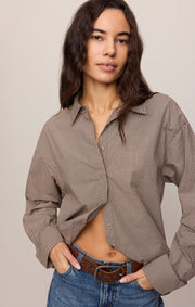 Savelo On Duty Gingham Button Up Shirt