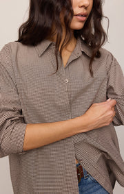 Savelo On Duty Gingham Button Up Shirt