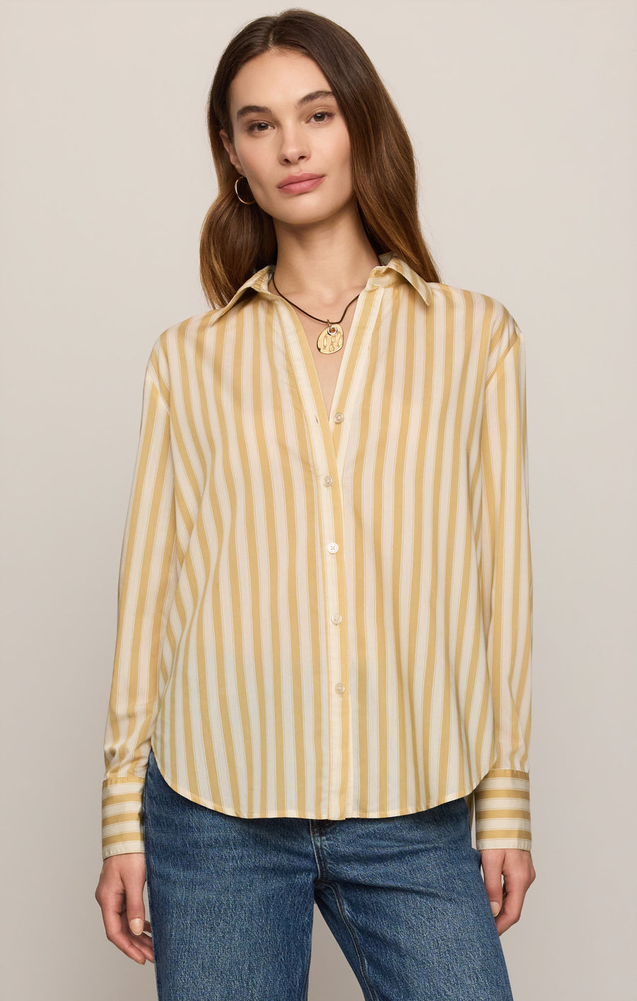Savelo Golden Haven Stripe Button Up