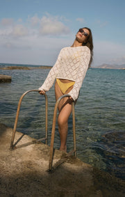 Savelo Hullen Diamond Crochet Sweater
