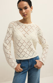 Savelo Hullen Diamond Crochet Sweater