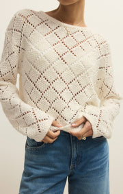 Savelo Hullen Diamond Crochet Sweater