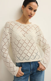 Savelo Hullen Diamond Crochet Sweater