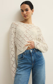 Savelo Hullen Diamond Crochet Sweater