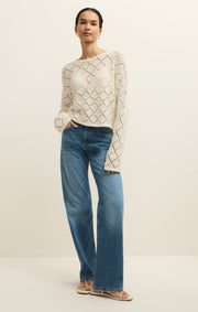Savelo Hullen Diamond Crochet Sweater
