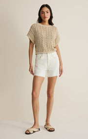 Savelo Ballast Crochet Sweater Top