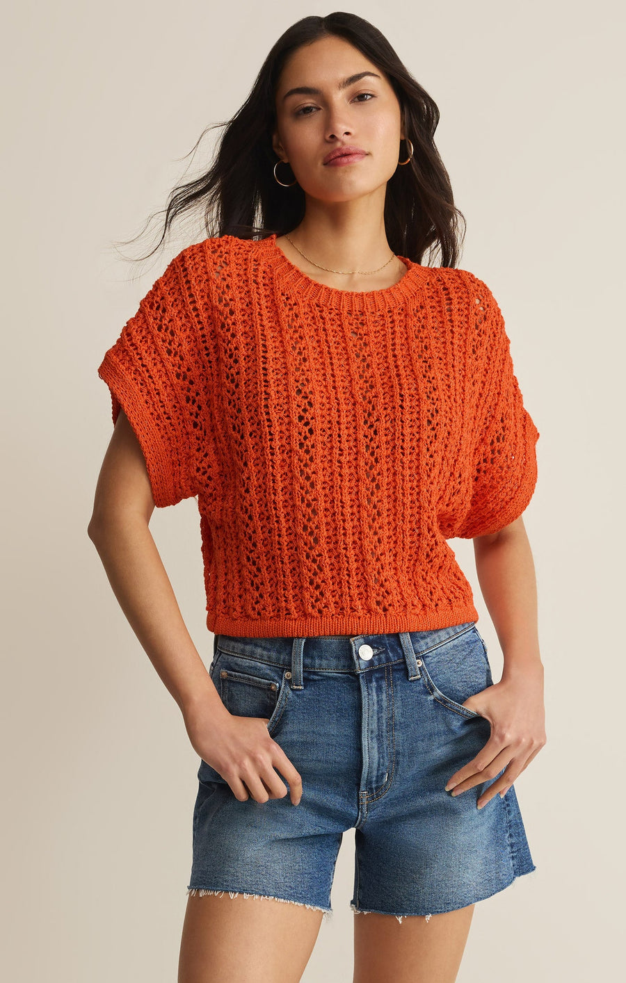 Savelo Ballast Crochet Sweater Top