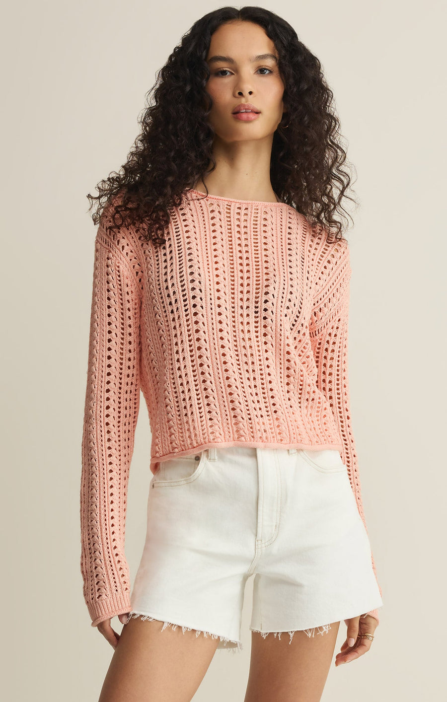 Savelo Upland Crochet Sweater Top