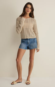Savelo Upland Crochet Sweater Top