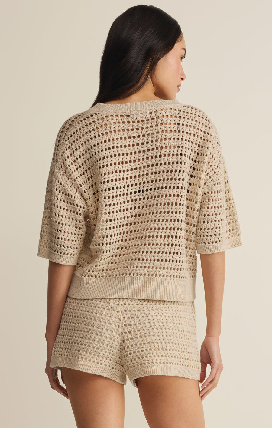 Savelo Kylo Henley Crochet Top
