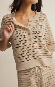 Savelo Kylo Henley Crochet Top