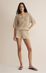 Savelo Kylo Henley Crochet Top