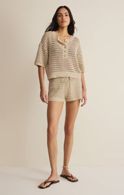 Savelo Kylo Henley Crochet Top