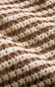 Savelo Kylo Striped Crochet Sweater