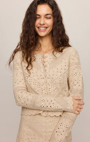 Savelo Cressa Cropped Crochet Cardigan
