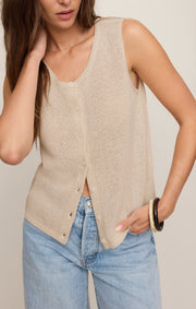 Savelo Syd Linen Knit Tank Vest