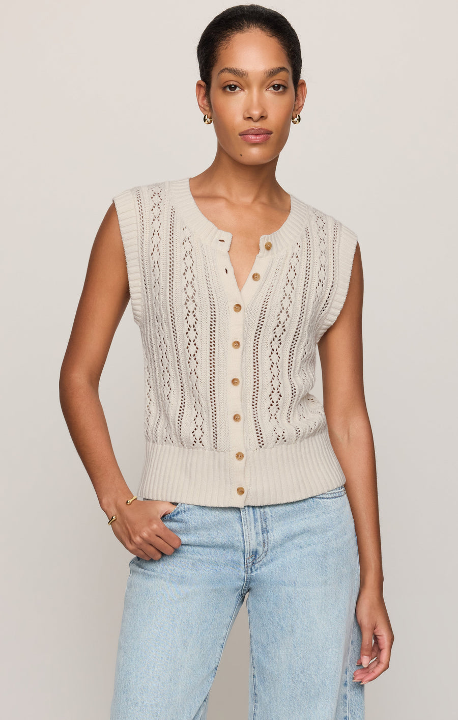 Savelo Cabot Crochet Vest