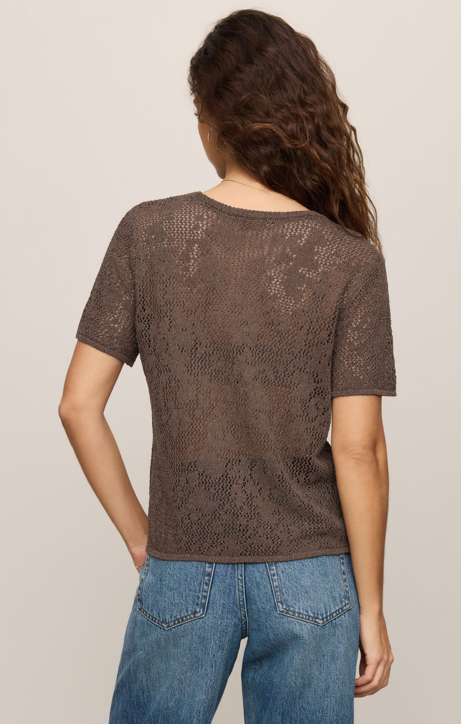 Savelo Waverton Crochet Sweater Tee